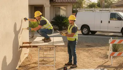 Plumber repairing a leak in Fresno, CA for plumbing repair service