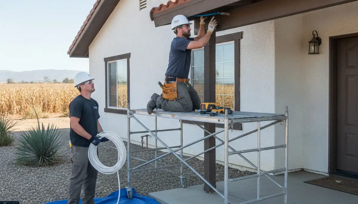 Fresno, CA plumber repairing a residential pipe for plumbing service on plumberinfresnoca-new.com