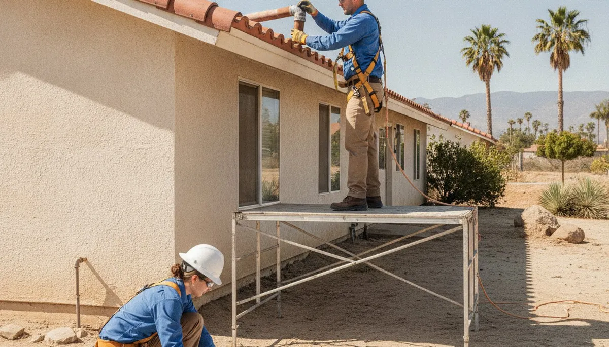 Fresno, CA plumber repairing a leak for local plumbing service call
