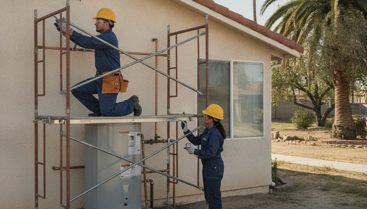 Fresno, CA plumber repairing a leak for residential plumbing service