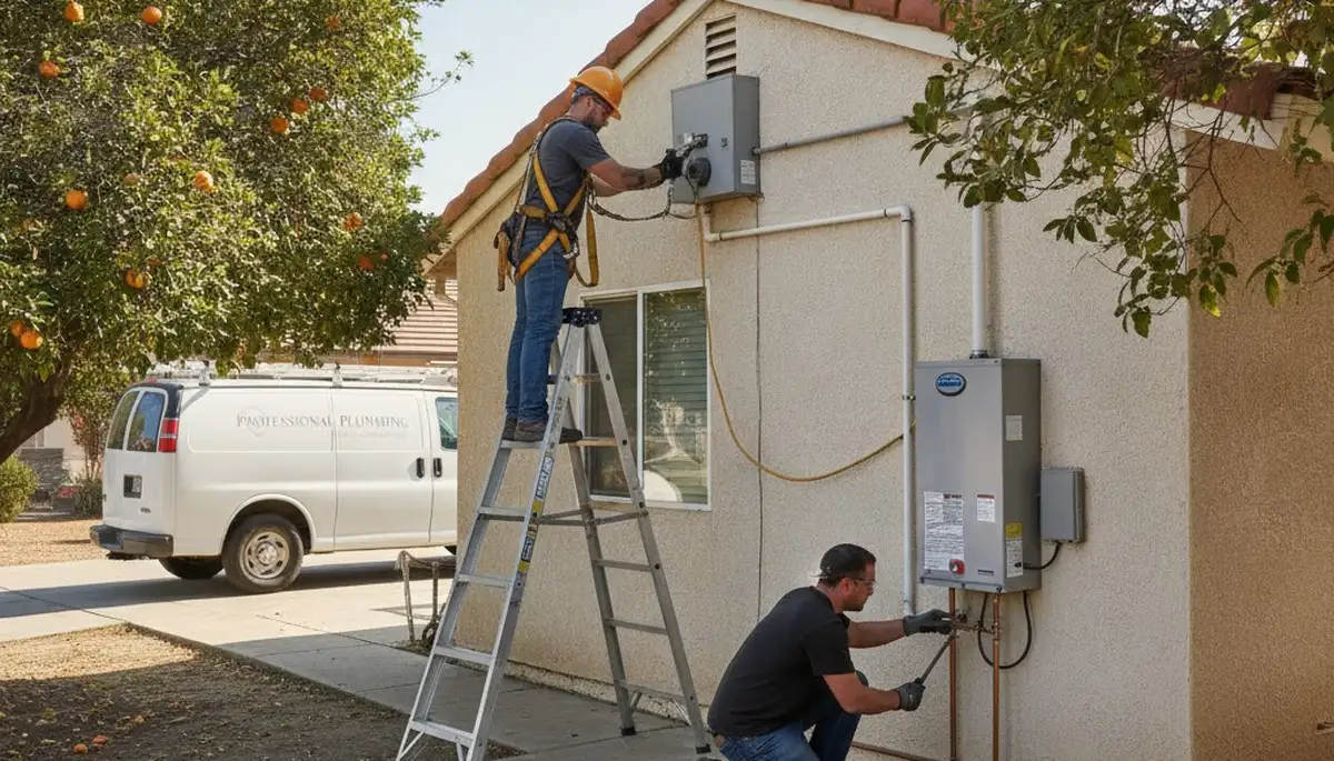 Fresno, CA plumber repairing a plumbing issue for a local home service call