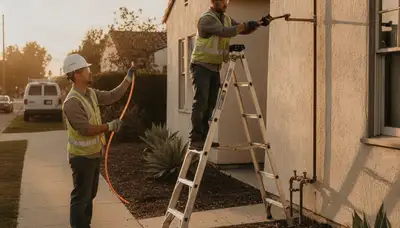 Fresno, CA plumber repairing a leak for residential plumbing service