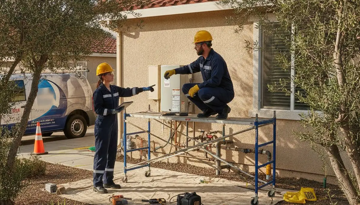 Professional Fresno, CA plumber repairing a residential plumbing fixture for local home service needs