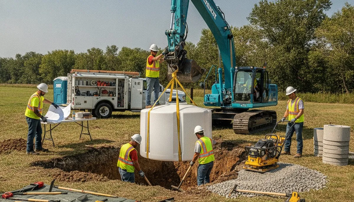 Septic tank installation in Fresno, CA by On Call Plumbers for residential plumbing service