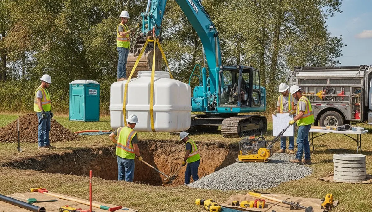 Septic tank installation in Fresno, CA by On Call Plumbers for residential plumbing service onsite