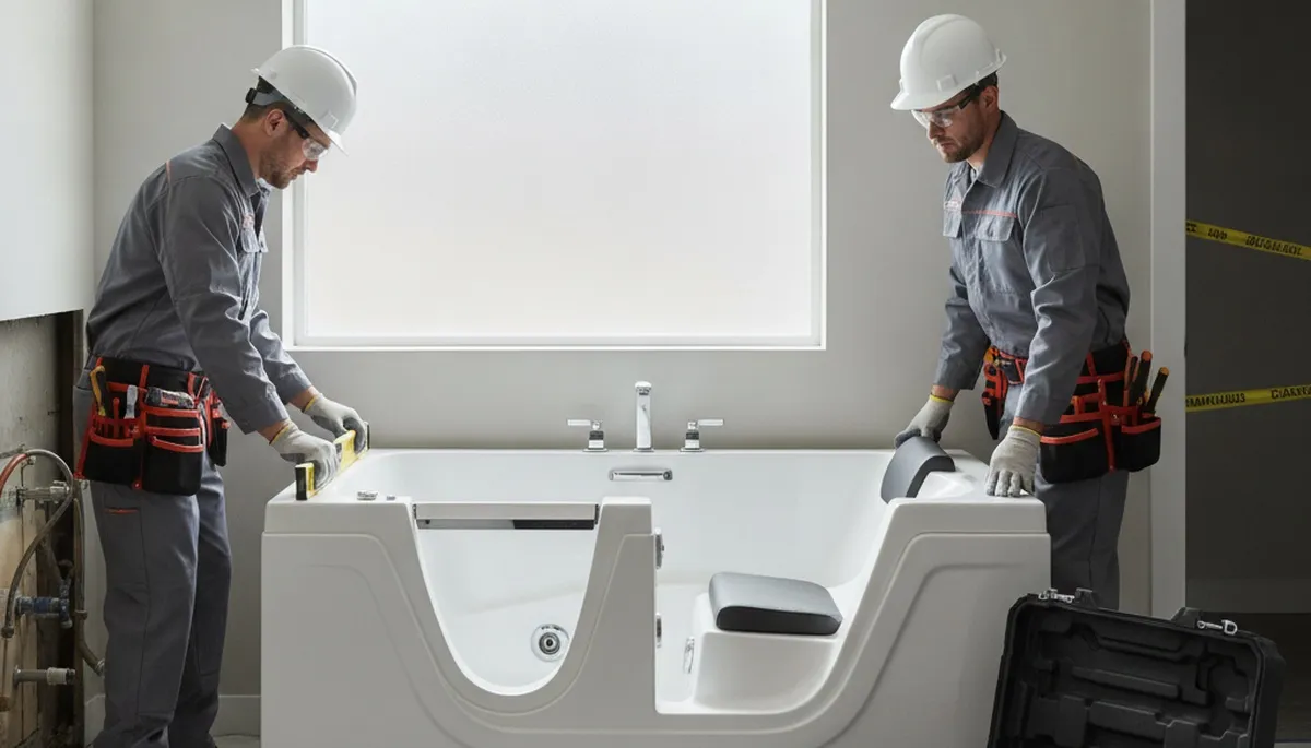 Walk-in tub installation in Fresno, CA by local plumbing repair professionals